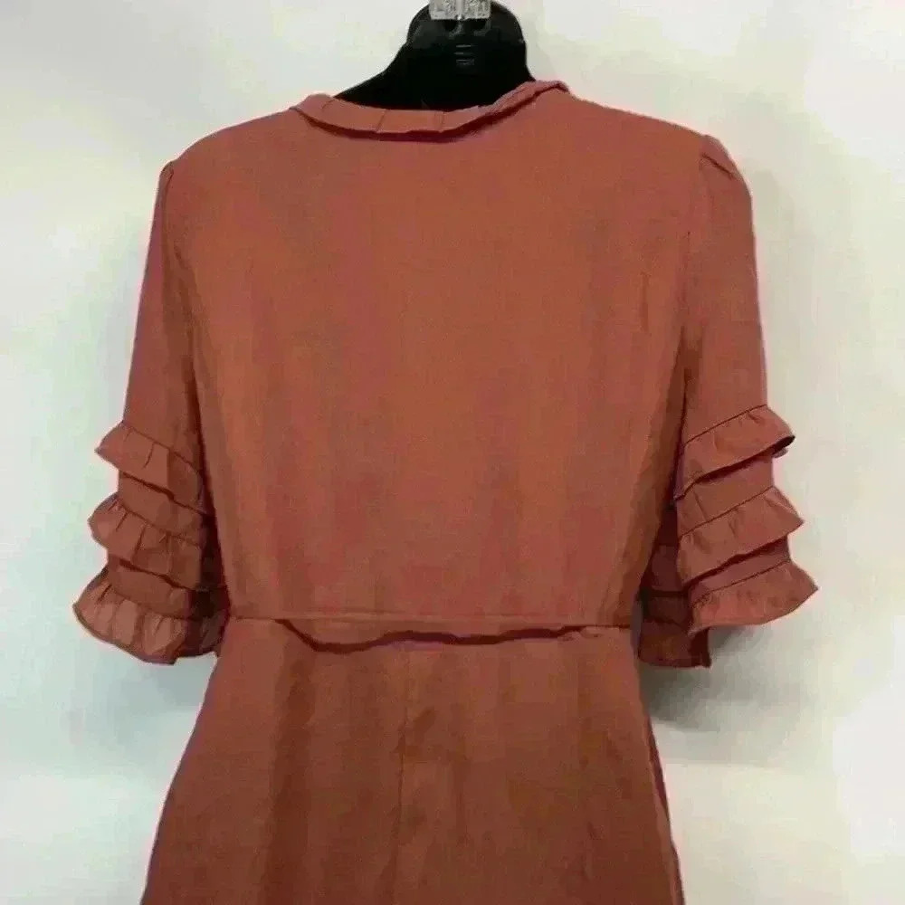 June and Hudson size medium rust colored wrap dress - Picture 9 of 11